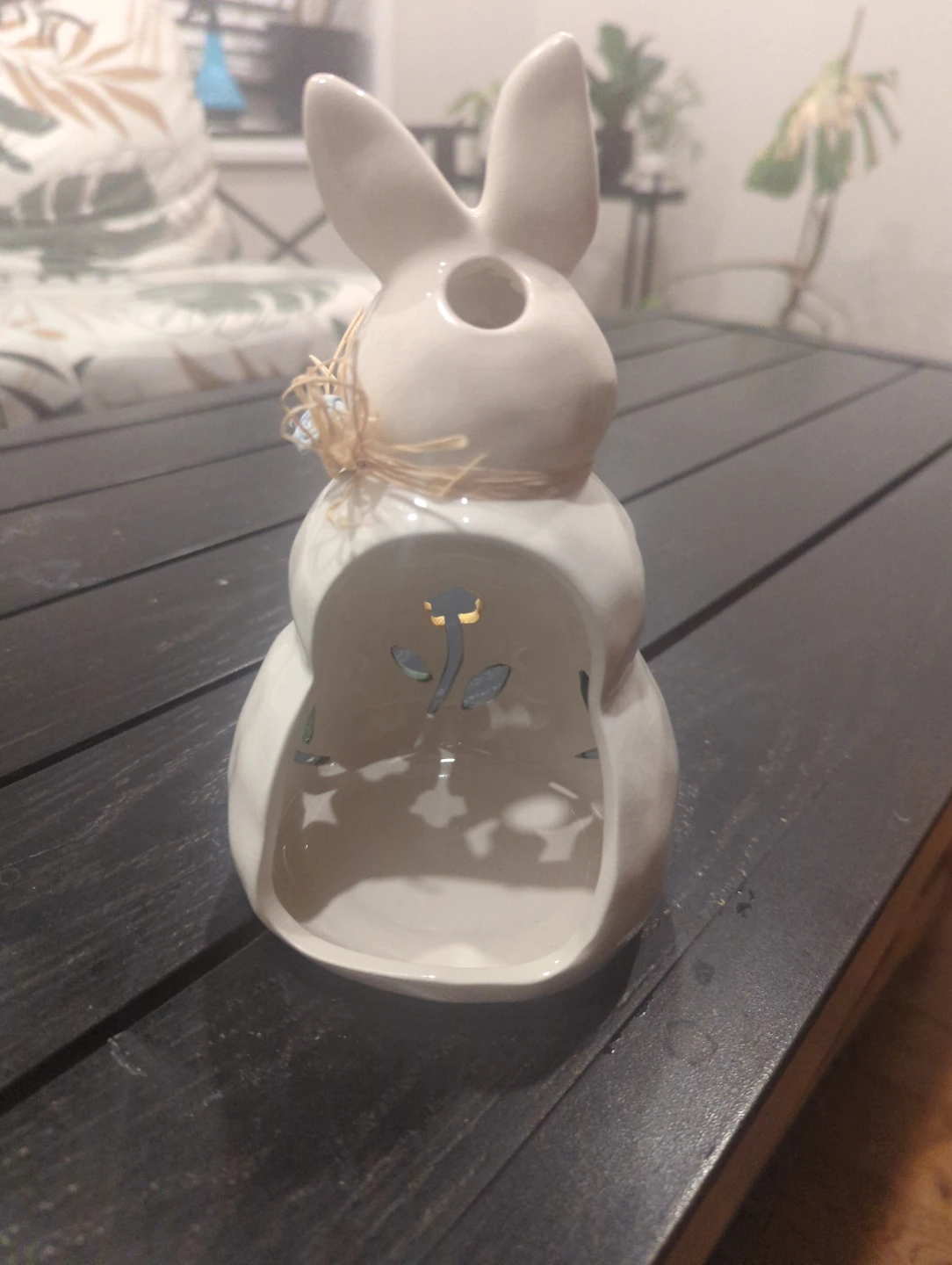 Ceramic Bunny Tea Light Candle Holder - photo 2