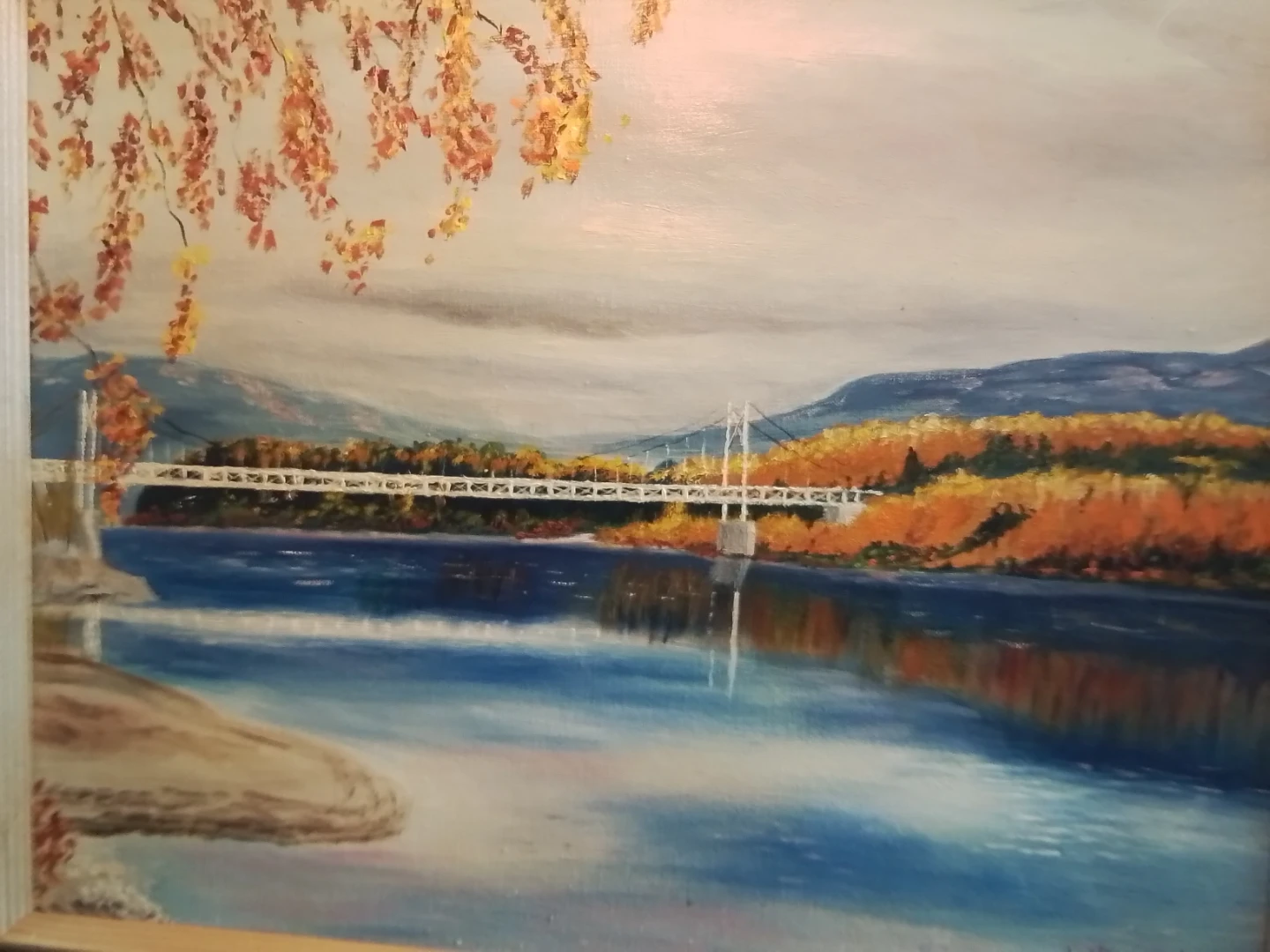 Oil Painting by L. Yeomans – "Liard River Bridge, Alaska Hwy" - photo 2