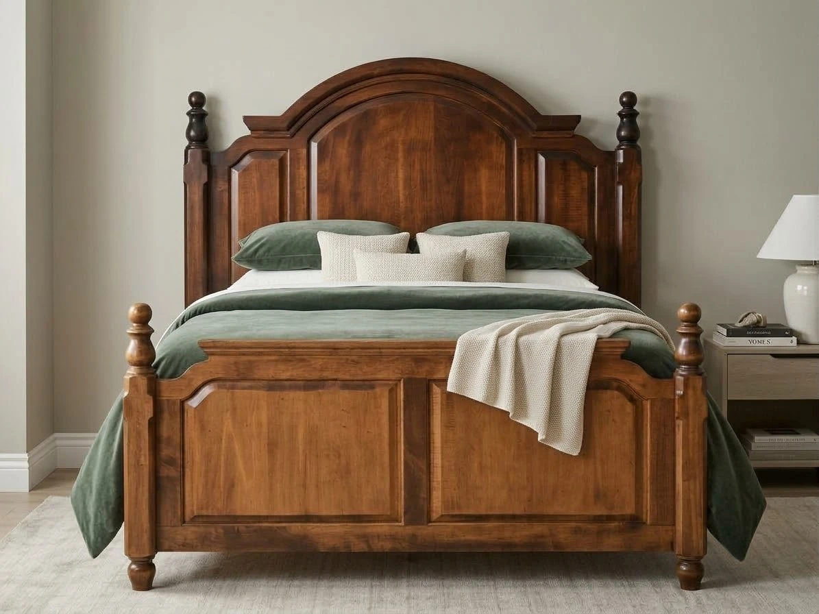 Solid Wood Traditional Queen Bed Frame - photo 3