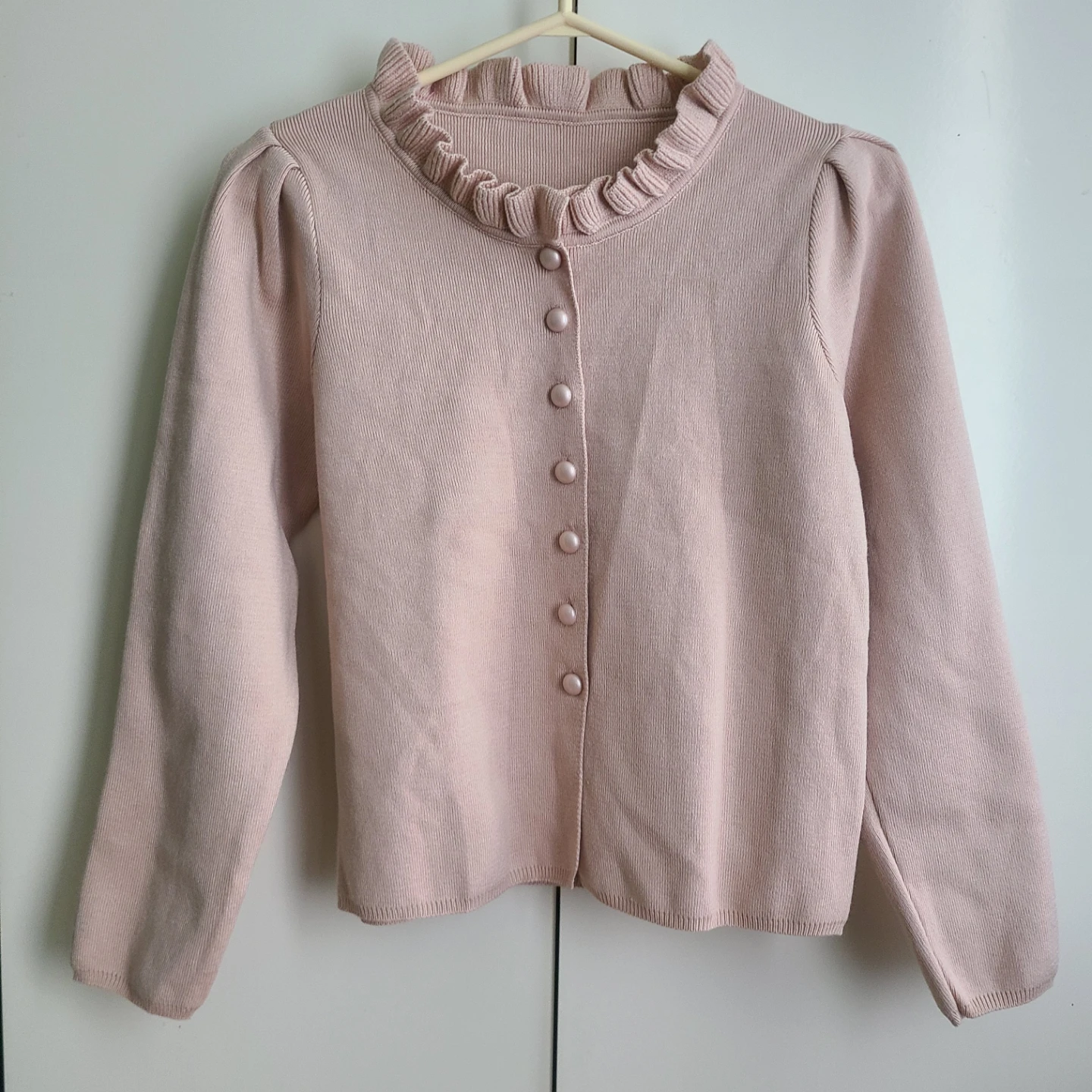 NEW Beige Ruffled Cardigan Medium