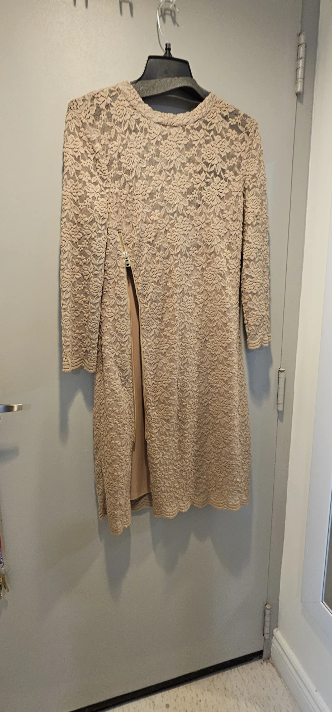 ABS Allen Schwartz Beige Lace Dress - photo 4