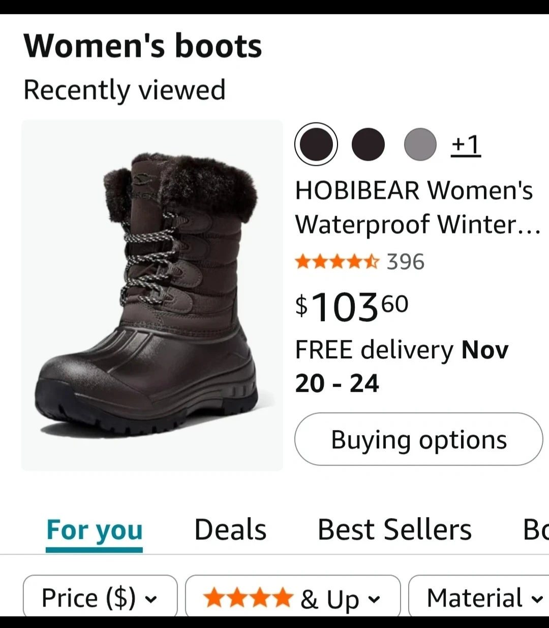 HOBIBEAR Women's Waterproof Winter Boots