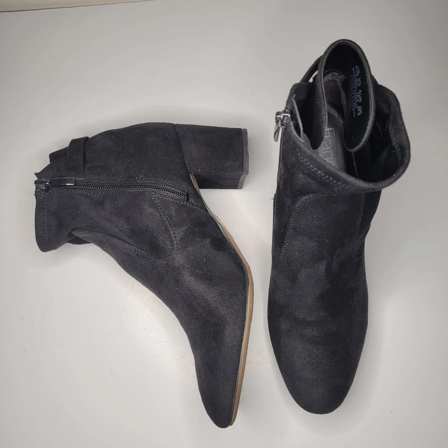Franco Sarto Black Suede Ankle Boots Size 8.5 - photo 4