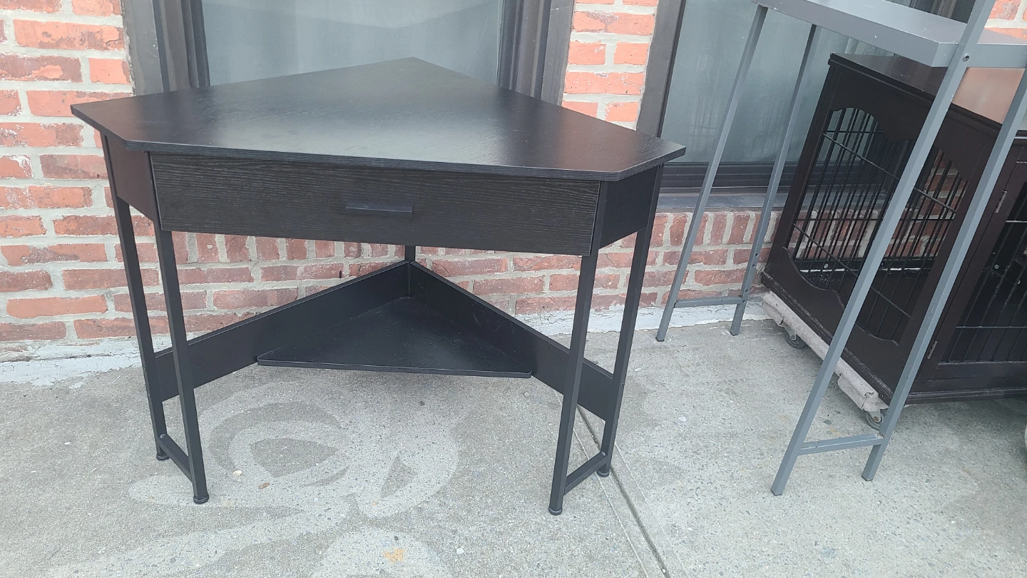 Black Corner Desk with Drawer - photo 5