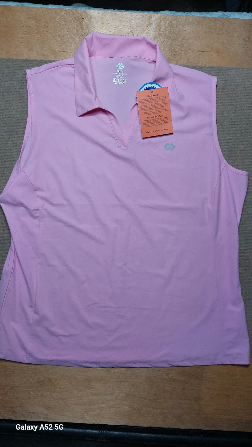 MoFiz Pink Sleeveless Golf Shirt