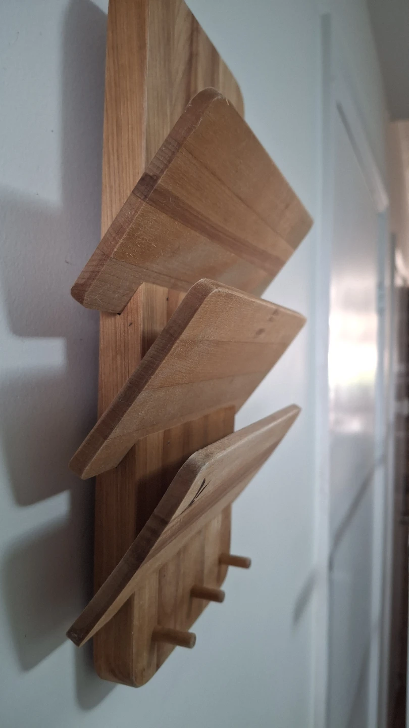 Wooden Wall-Mount Mail Organizer and Key Hook 30x20cm - photo 3
