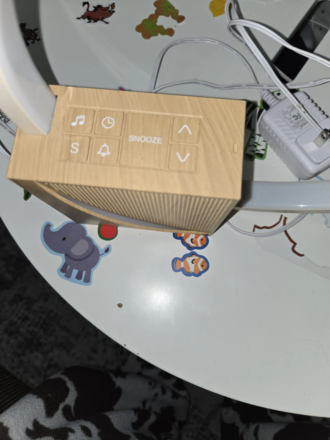 Wood Grain LED Alarm Clock Lamp - photo 2