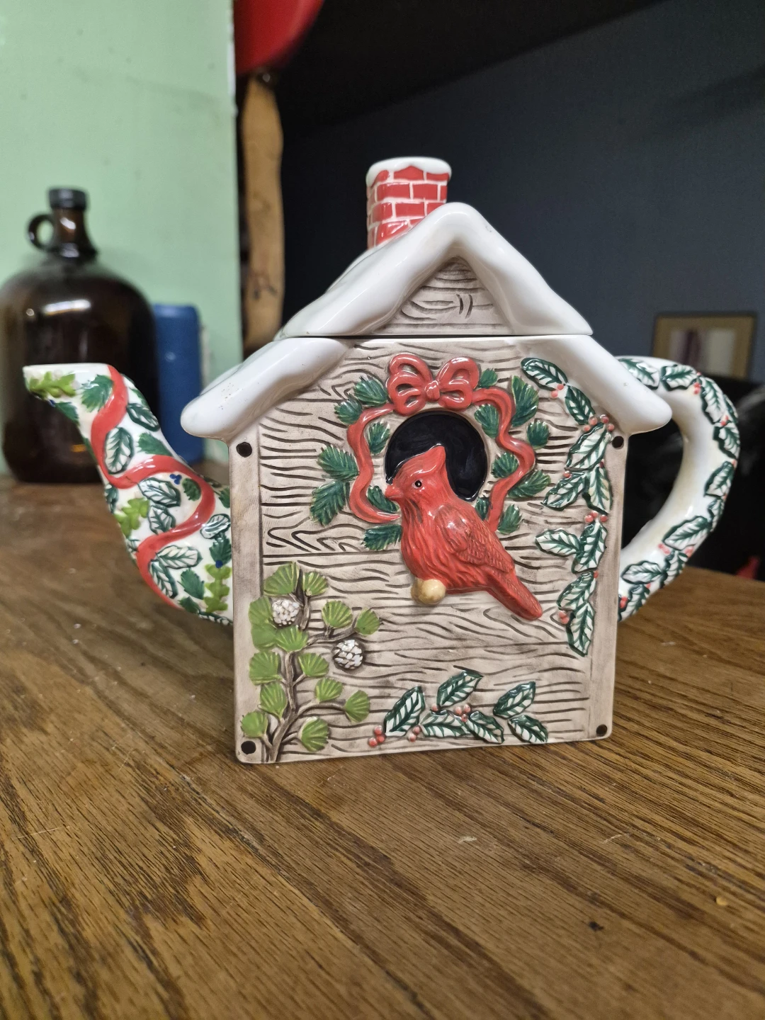 Christmas Themed Ceramic House Teapot - photo 4