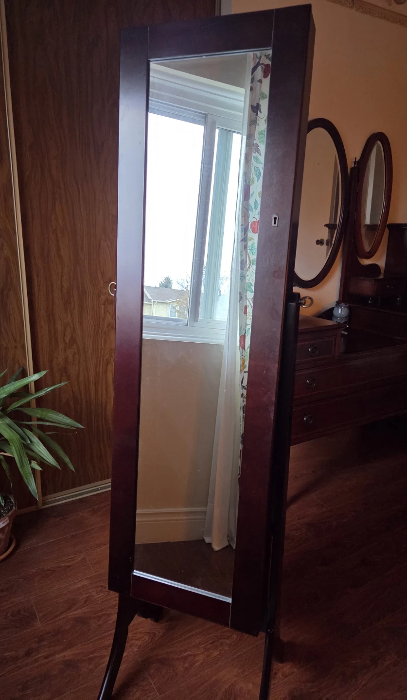 Full-Length Standing Jewelry Armoire Mirror