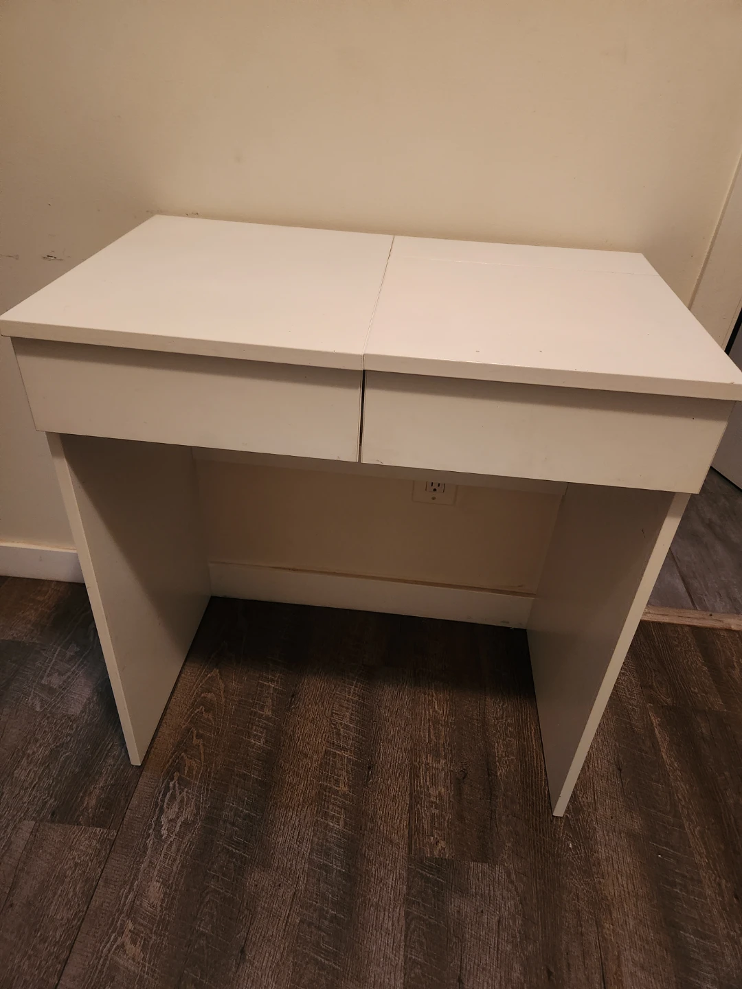 White Vanity Desk with Flip-Top Mirror - photo 2