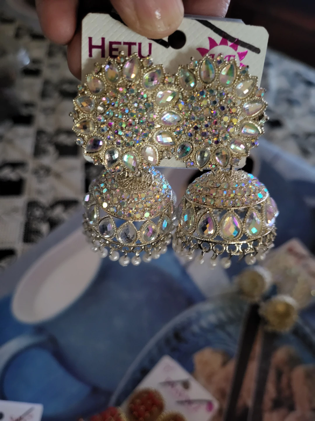 Set of Two Decorative Jhumka Earrings - photo 5