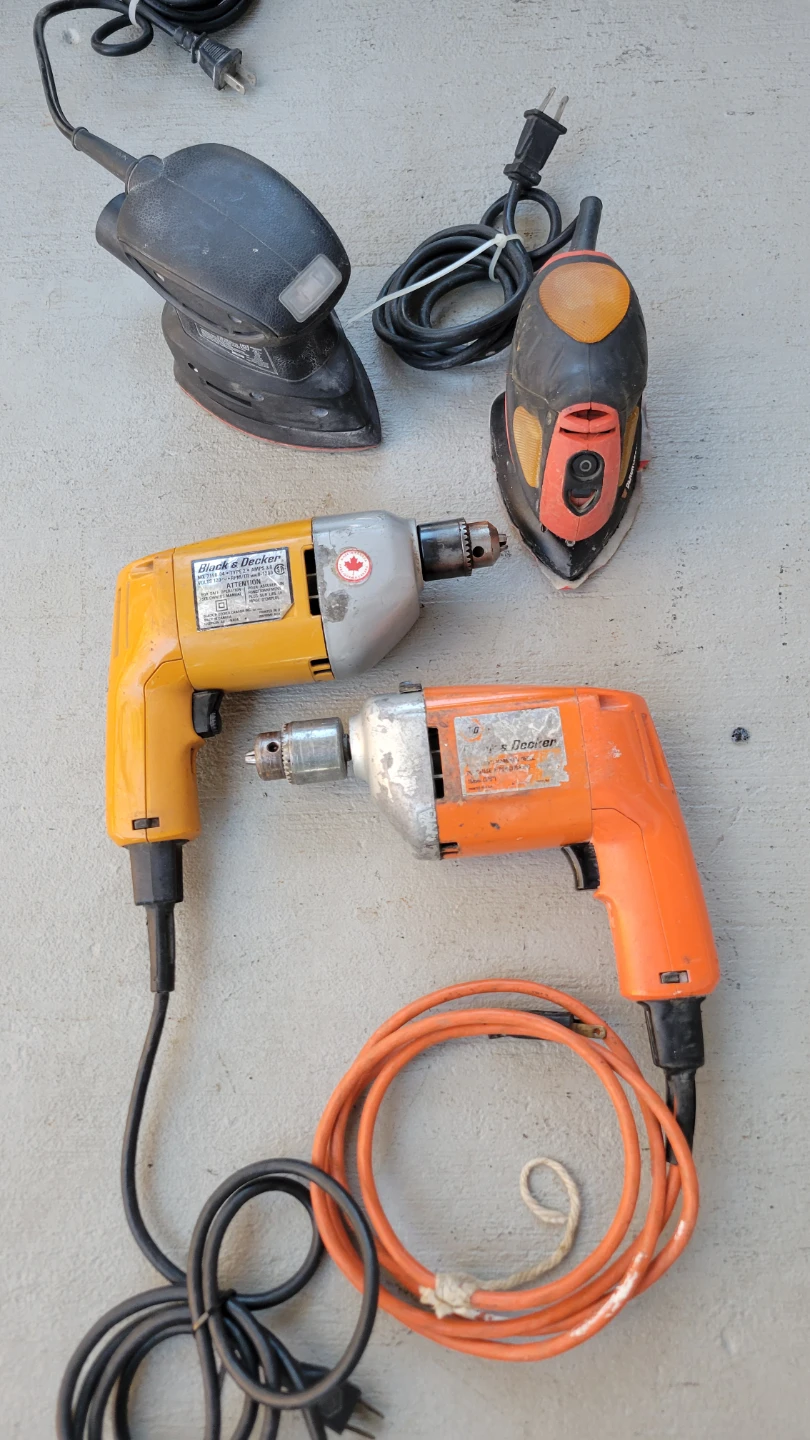 Black & Decker Power Tools, drills, sanders