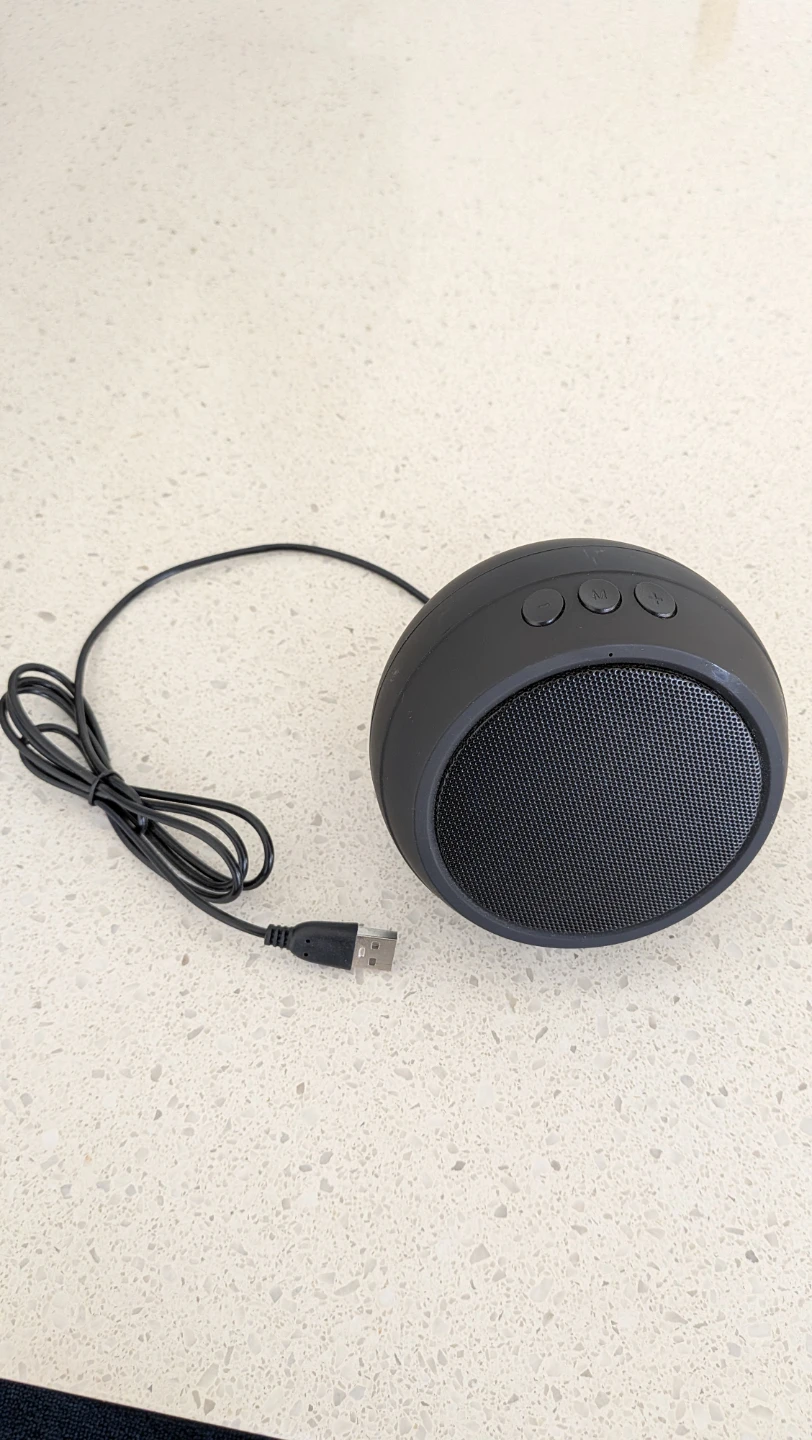 Mini Portable Bluetooth Speaker (Black) - Built-In USB Cable