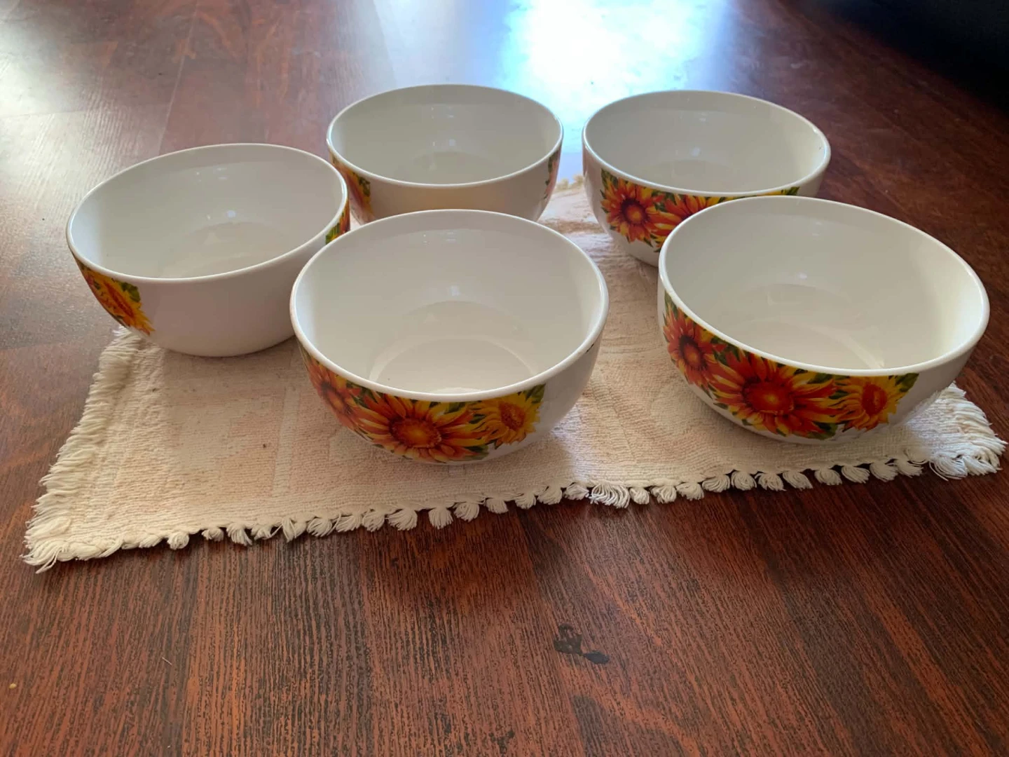 Set of 5 Sunflower Print Bowls - photo 3