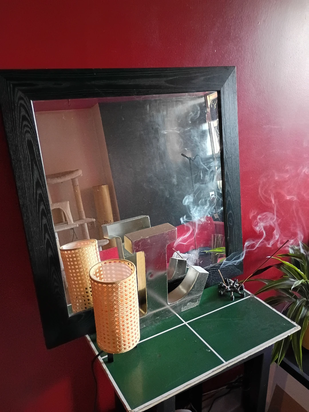 Black Framed Square Mirror