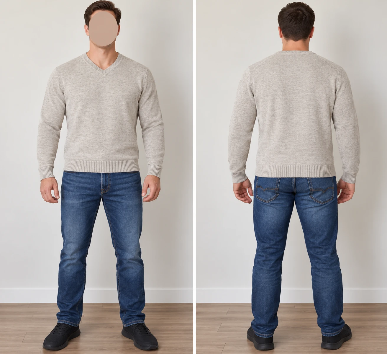 Old Navy V-Neck Sweater Beige XXL
