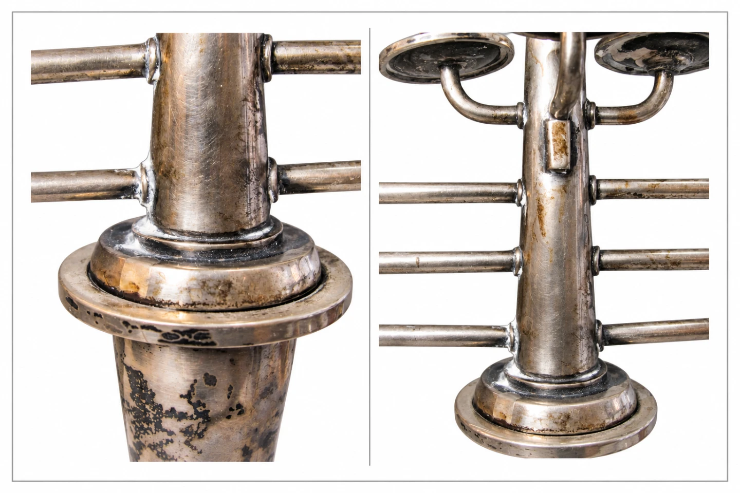 Large 800 Silver Hanukkah Menorah | Convertible Candlestick - photo 3