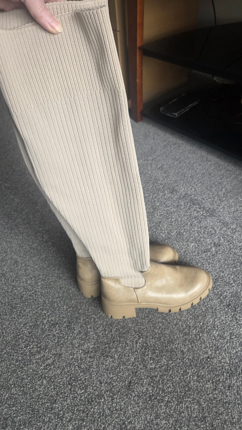 Beige Knit Over-the-Knee Boots - photo 2