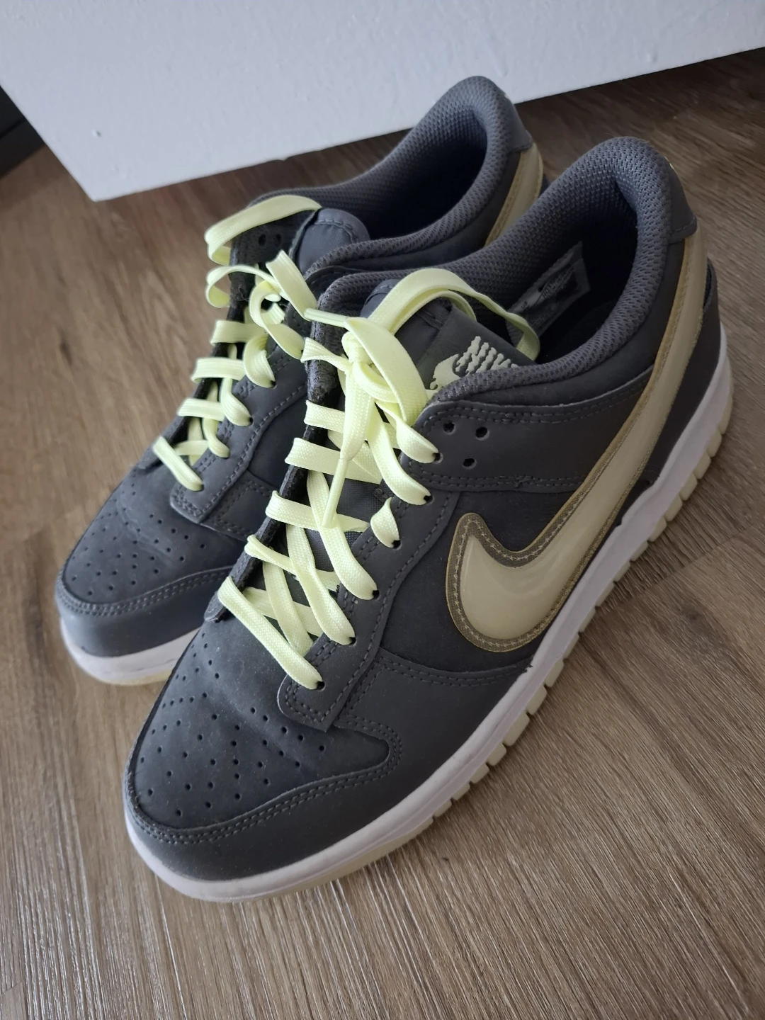 Nike Dunk Low Grey and Yellow Sneakers - photo 2