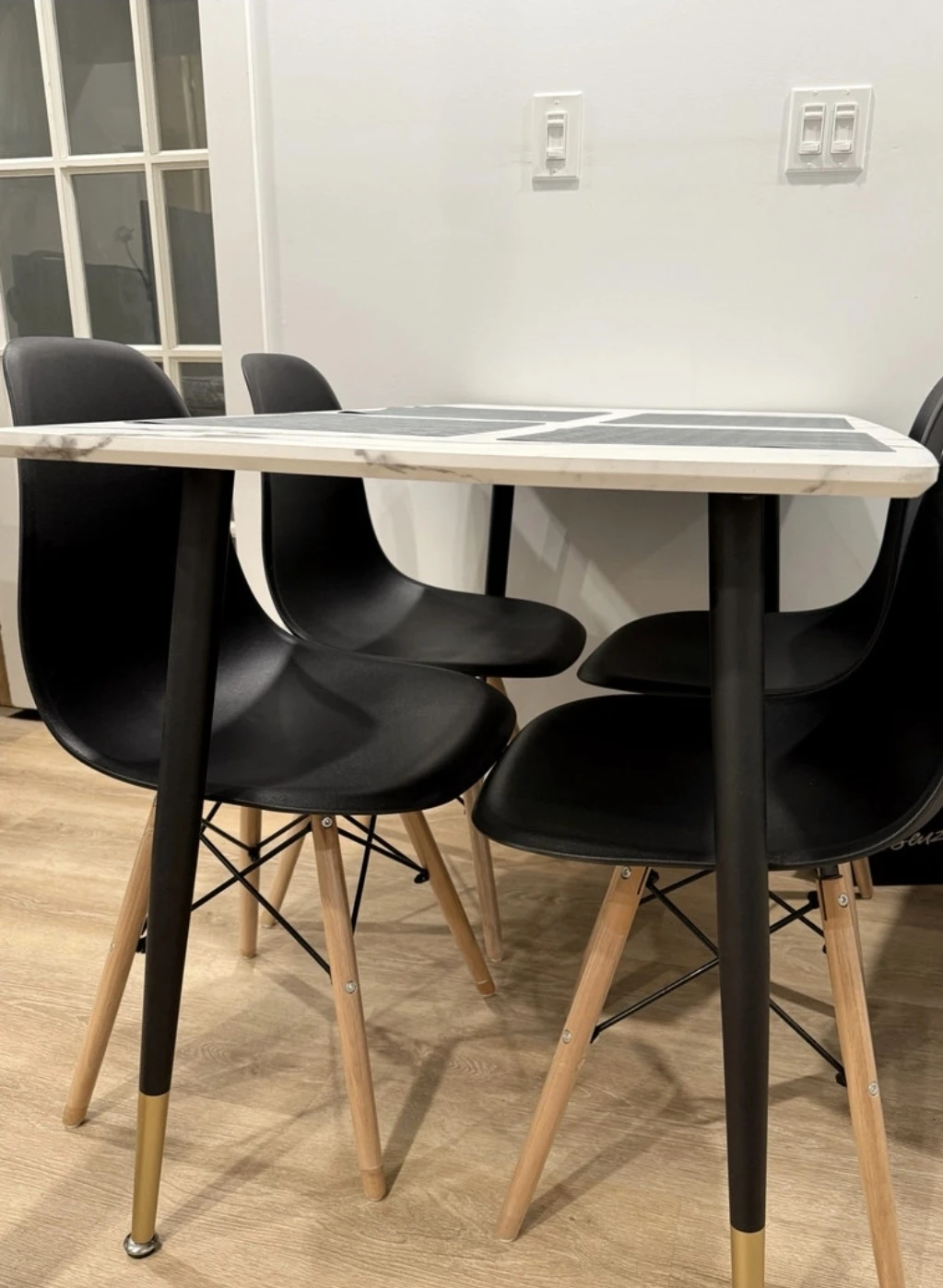 Set of 4 Eames-style Dining Chairs in Black - photo 2
