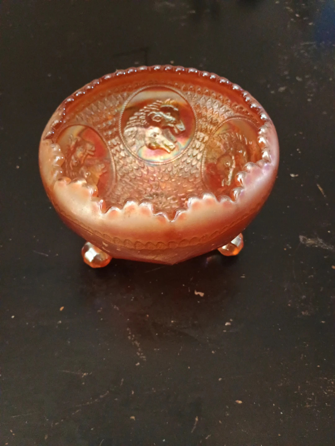Vintage Marigold Carnival Glass Bowl