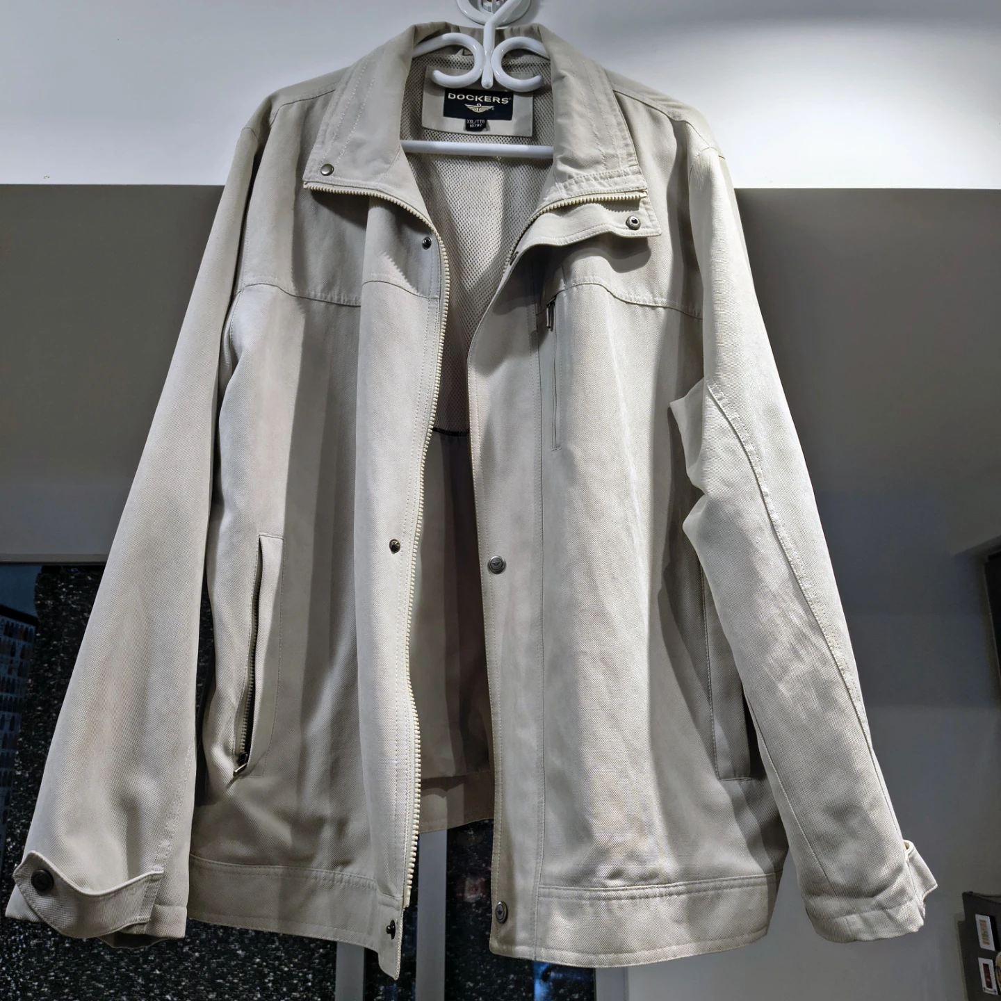 Dockers XXL Beige lightweight zip-up utility Jacket - photo 5