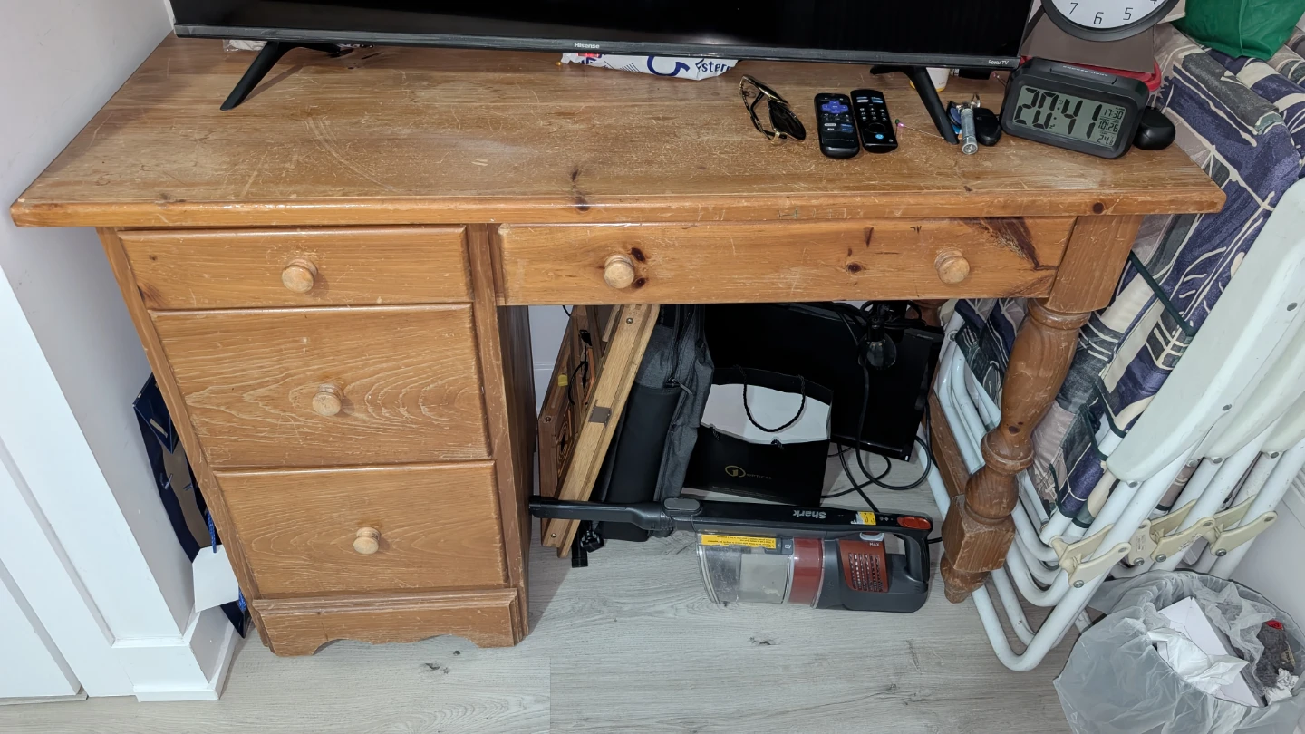Solid Wood Desk with Drawers - photo 3
