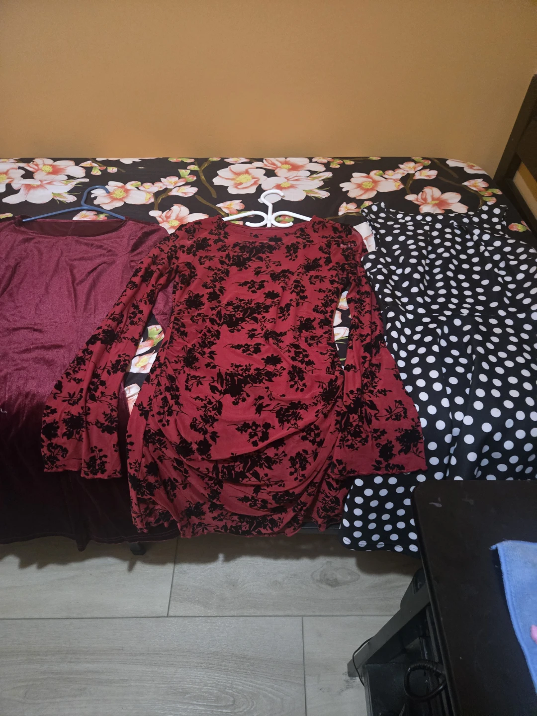 Red Floral Long Sleeve Dress