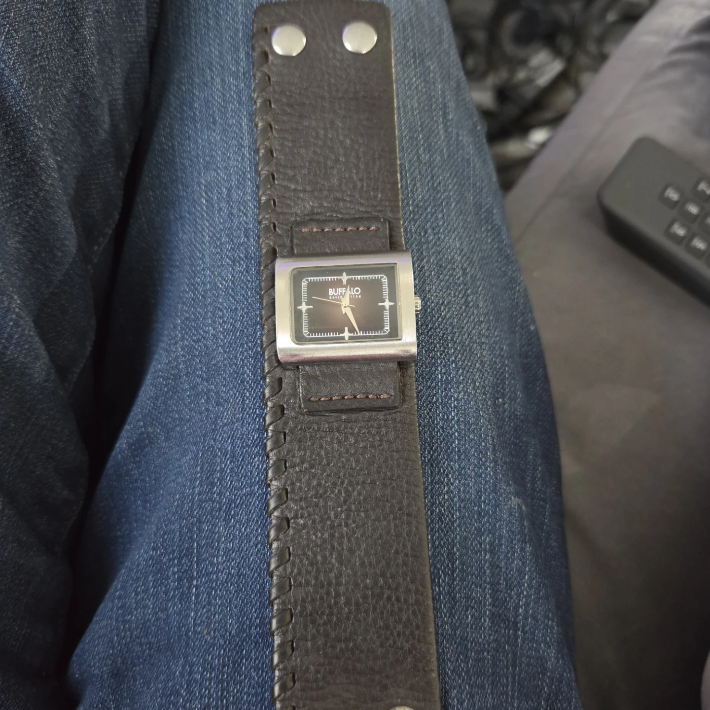 Buffalo David Bitton leather cuff watch