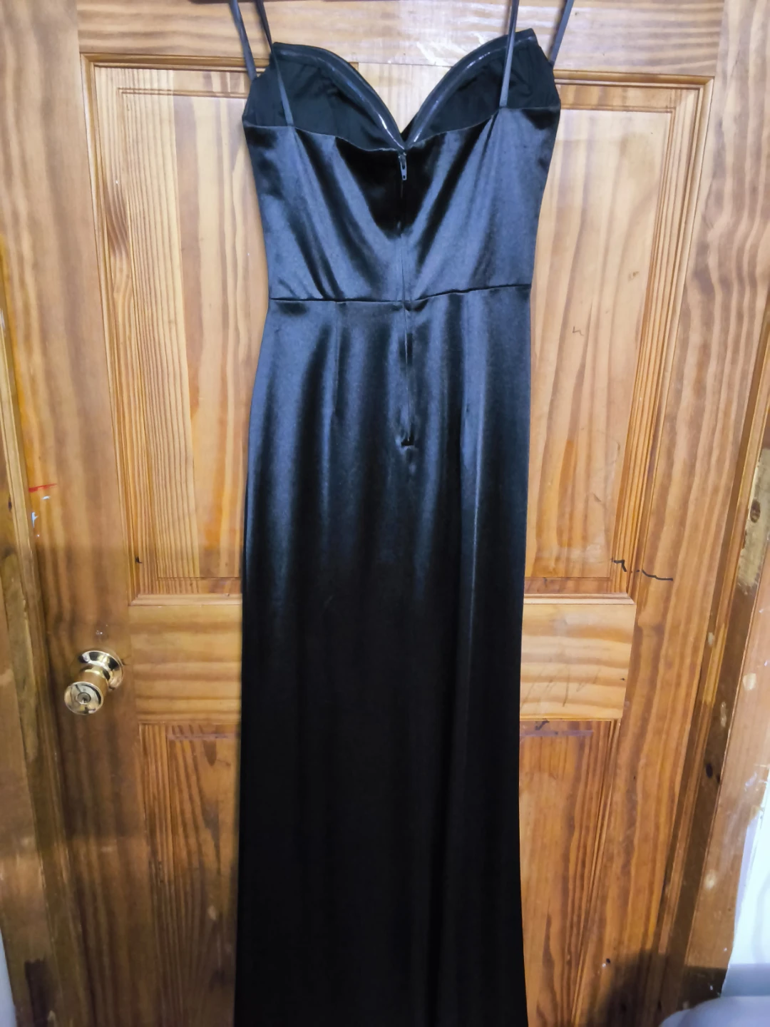 Blondie Nites Black Satin Evening Dress - photo 3