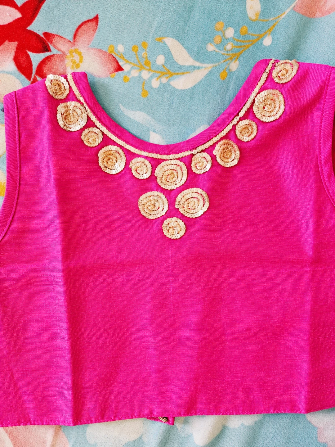 Girls Traditional Pink and Blue Outfit - photo 2