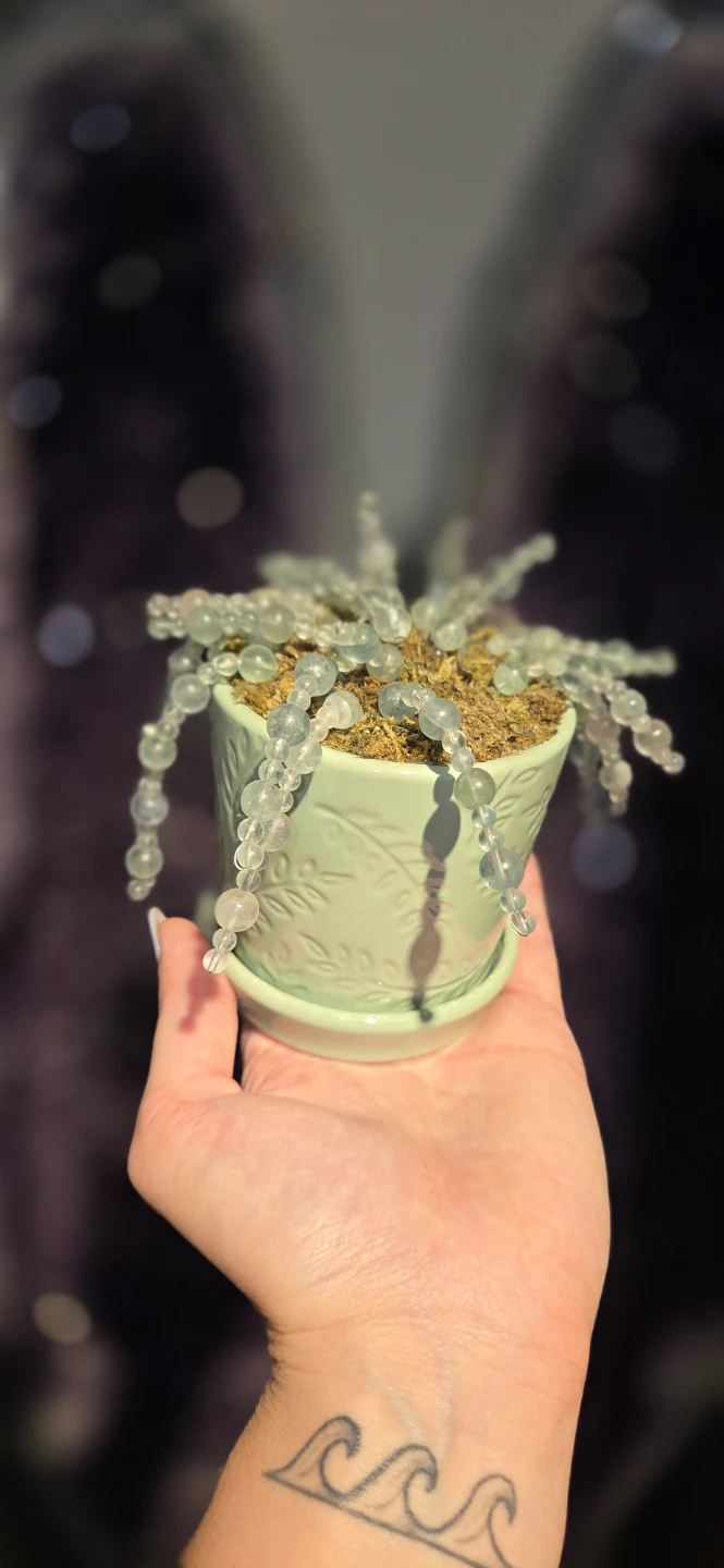 Fluorite Crystal Bead String of Pearls Plant Decor - photo 2