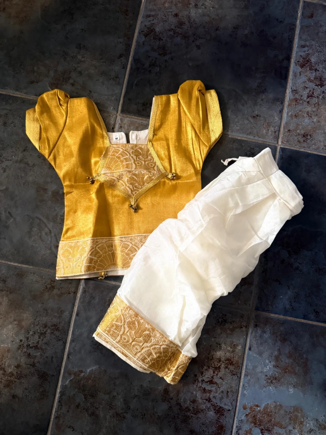 Traditional Girls Outfit - Yellow and White