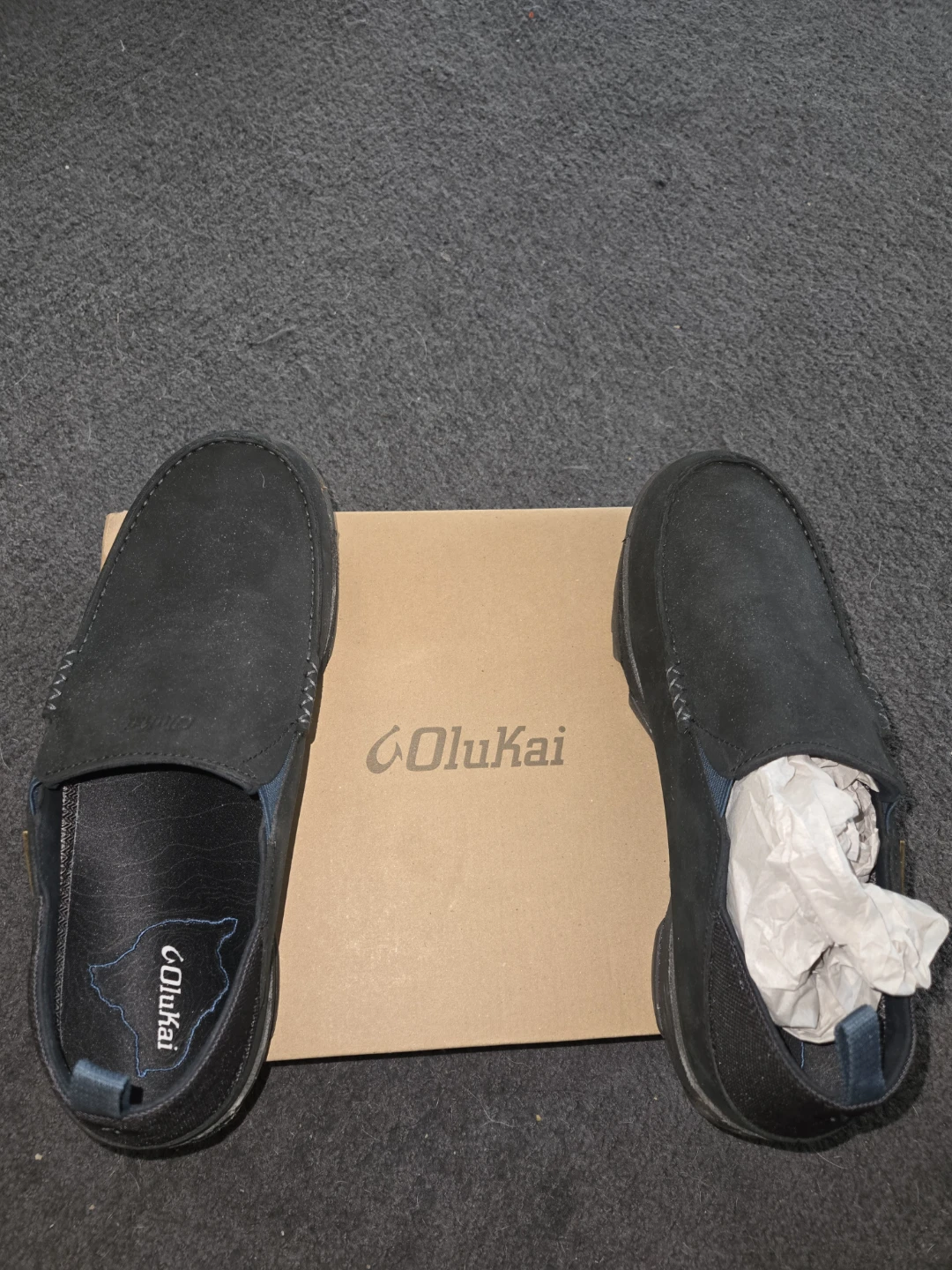 OluKai Men's Slip-On Shoes, Black, Size 11