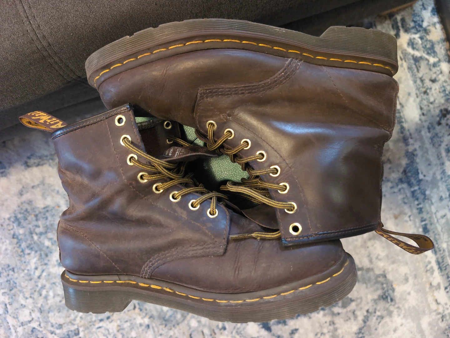 Dr. Martens Dark Brown Leather Boots size (Men's) size 9