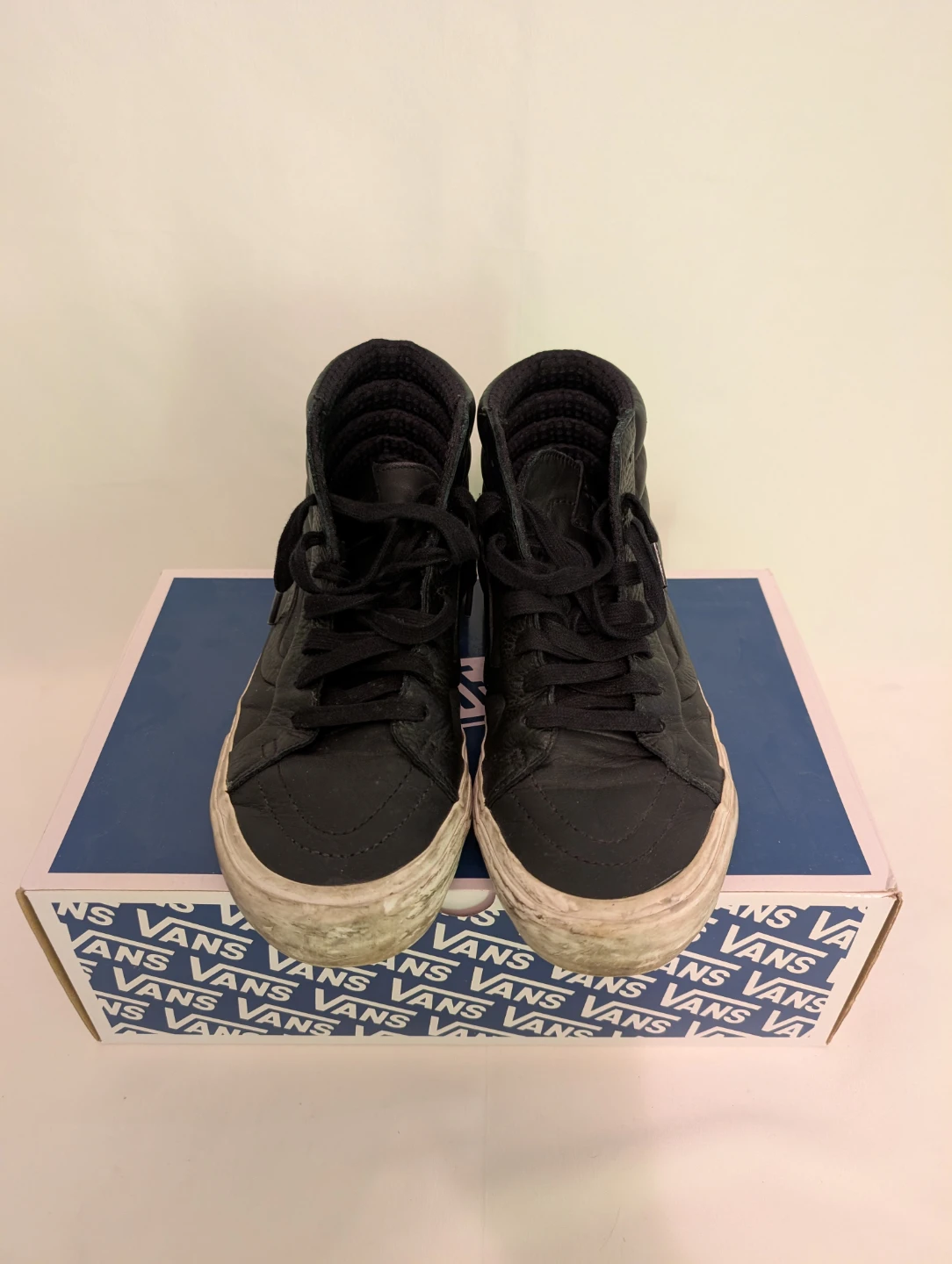 Black Leather Vans Sk8-Hi High Top Sneakers - photo 3