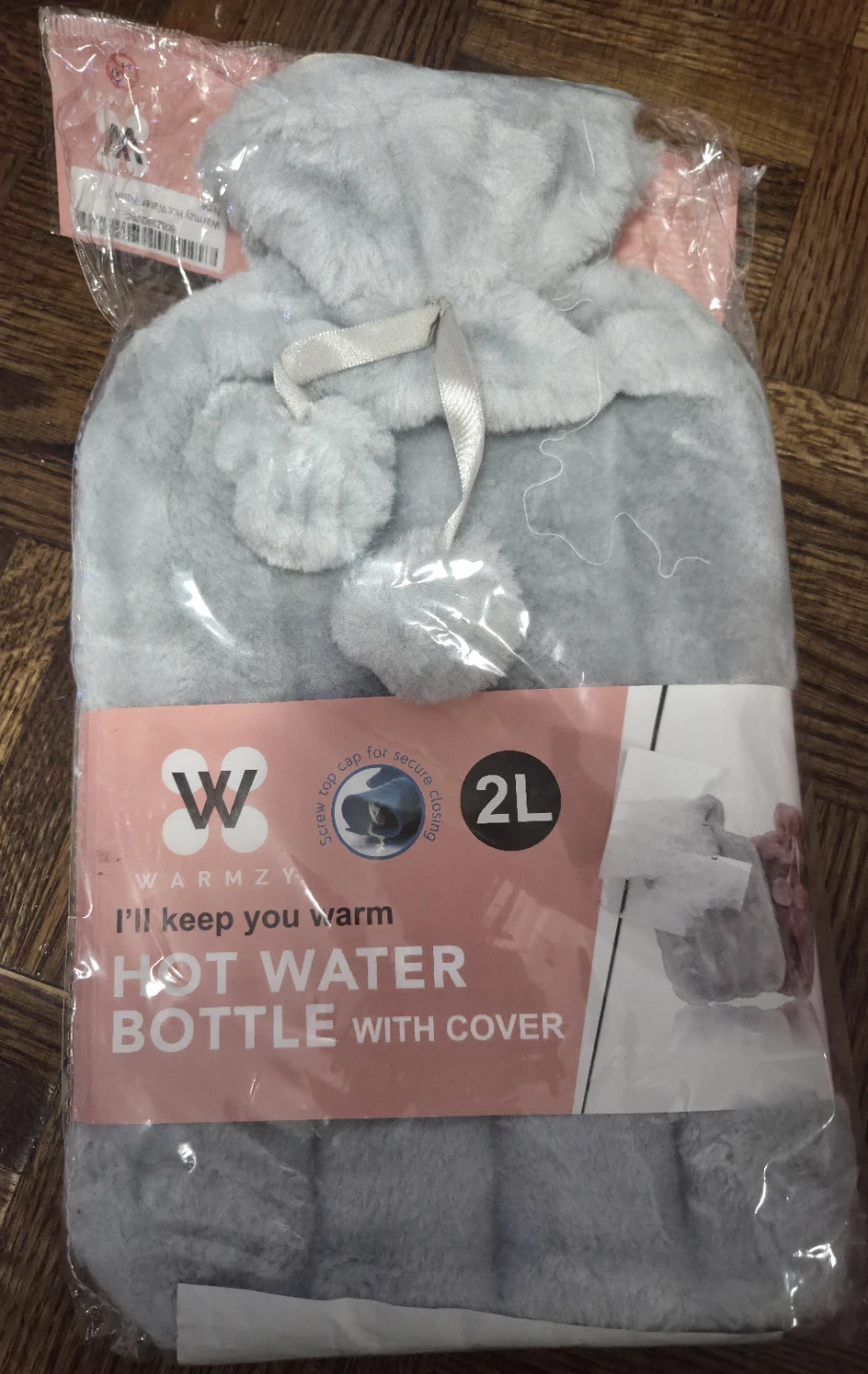 Warmzy 2L Hot Water Bottle with Grey Cover