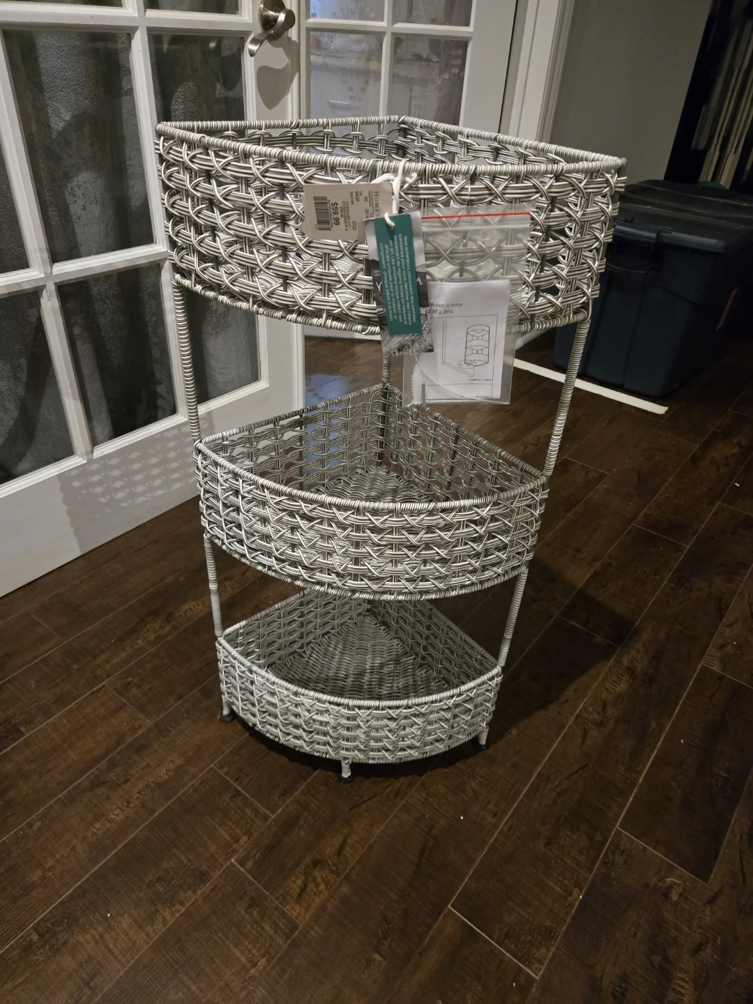 Wicker Corner Shelf Unit