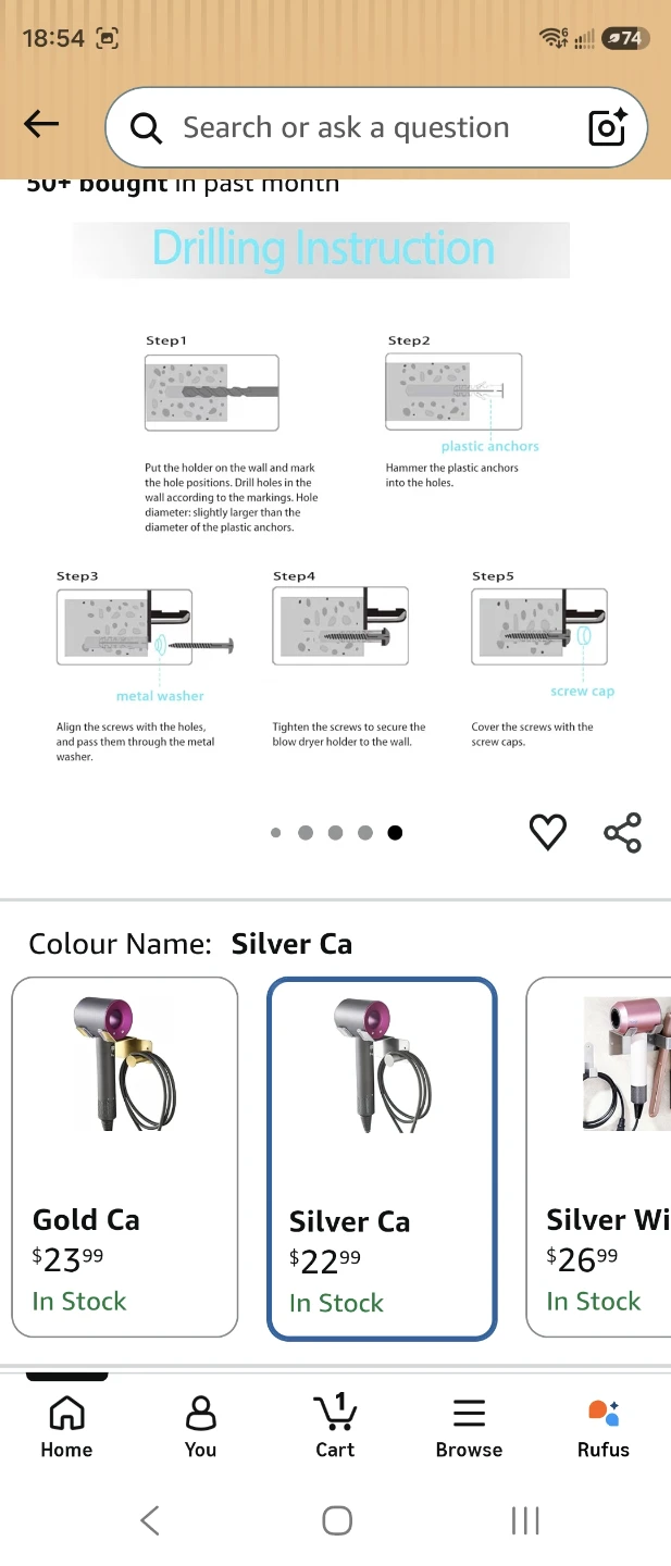 Hair dryer wall hanging kit - photo 3