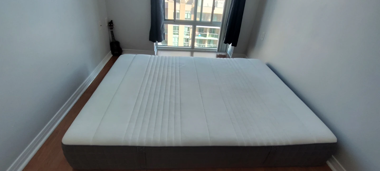 HAUGSVÄR hybrid mattress - Queen medium firm/dark gray - photo 3