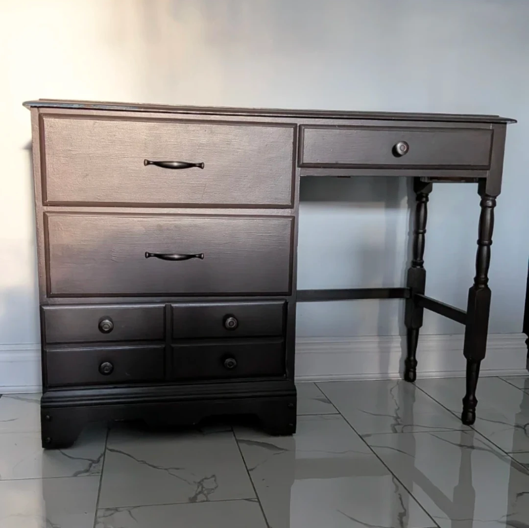 Dark Brown Writing Desk with Drawers