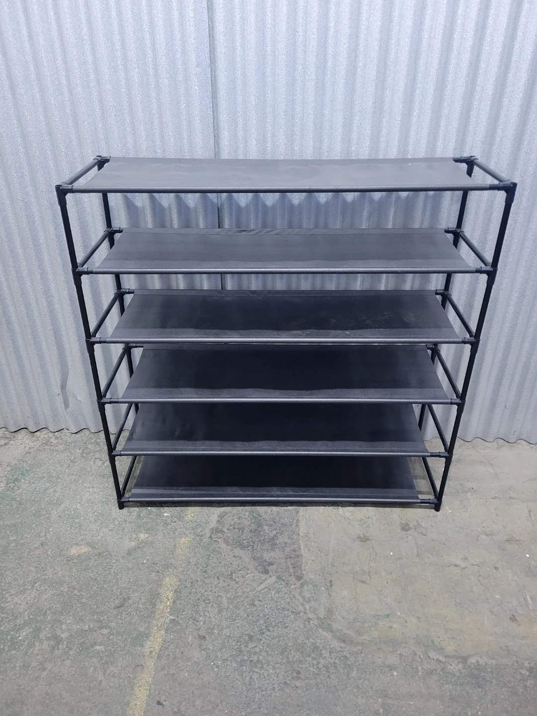 6-Tier Black Fabric Shoe Rack