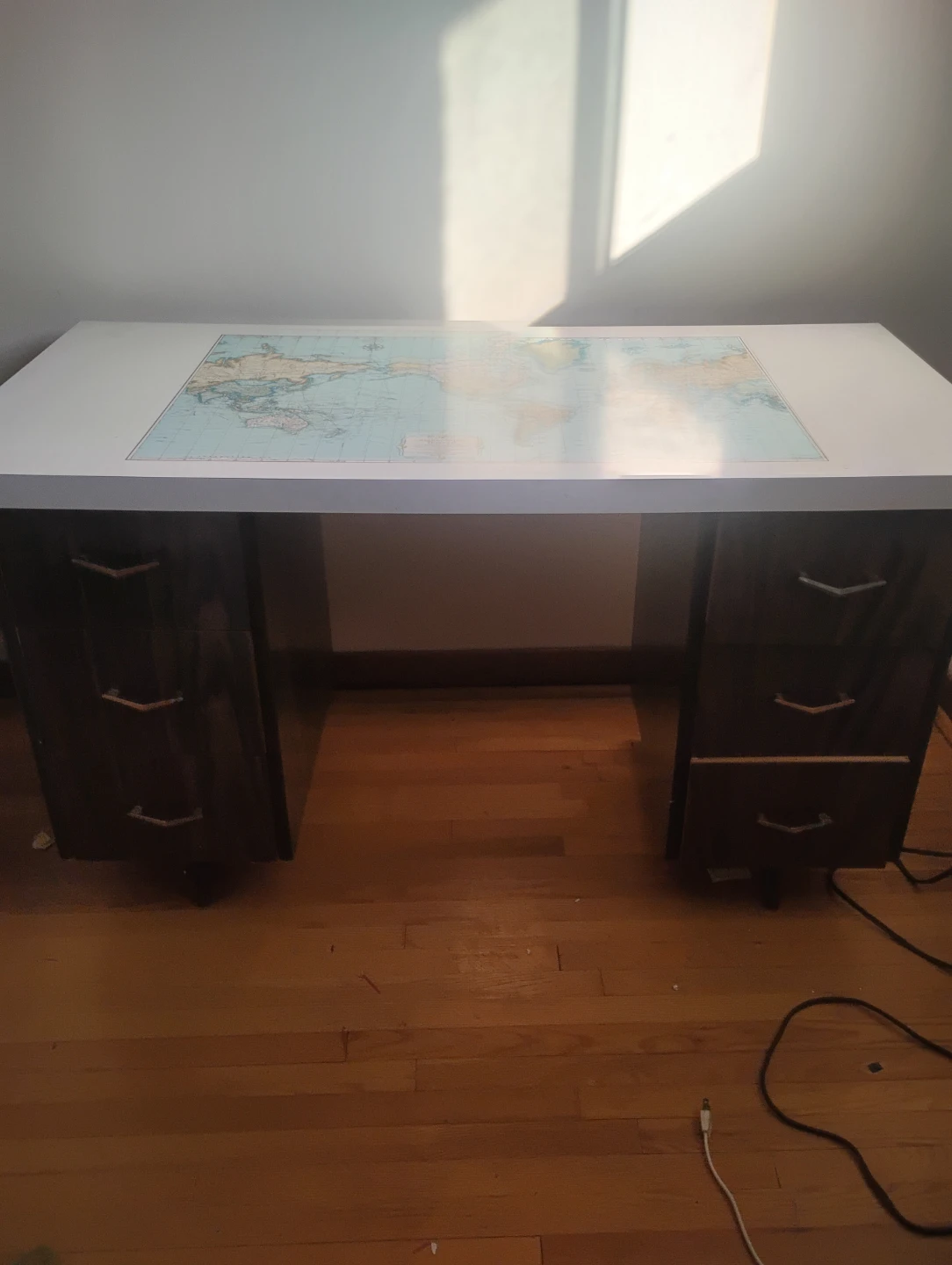 Vintage Map Top Desk