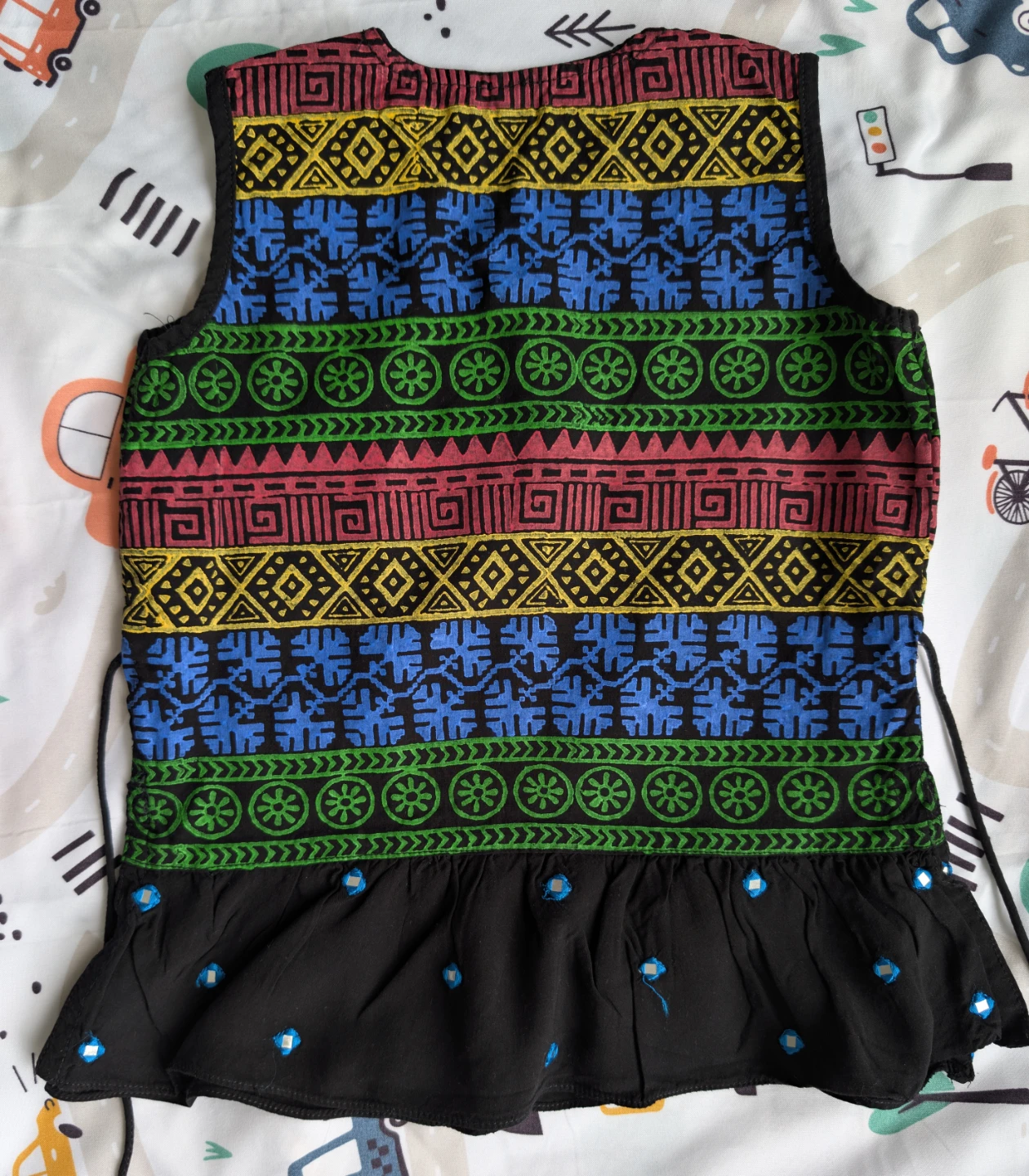 Girls colourful patterned dress - photo 4