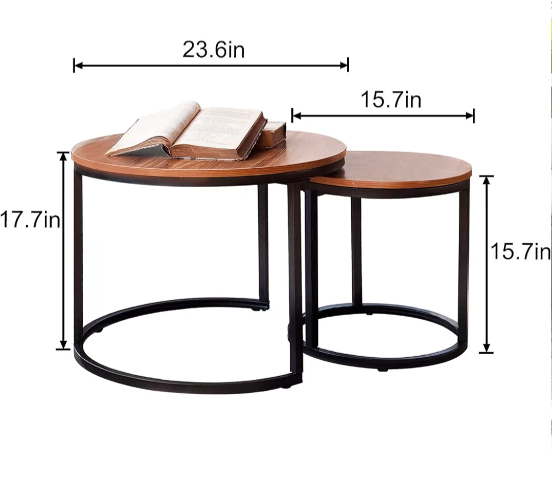 Set of Two Round Nesting Coffee Tables - photo 4