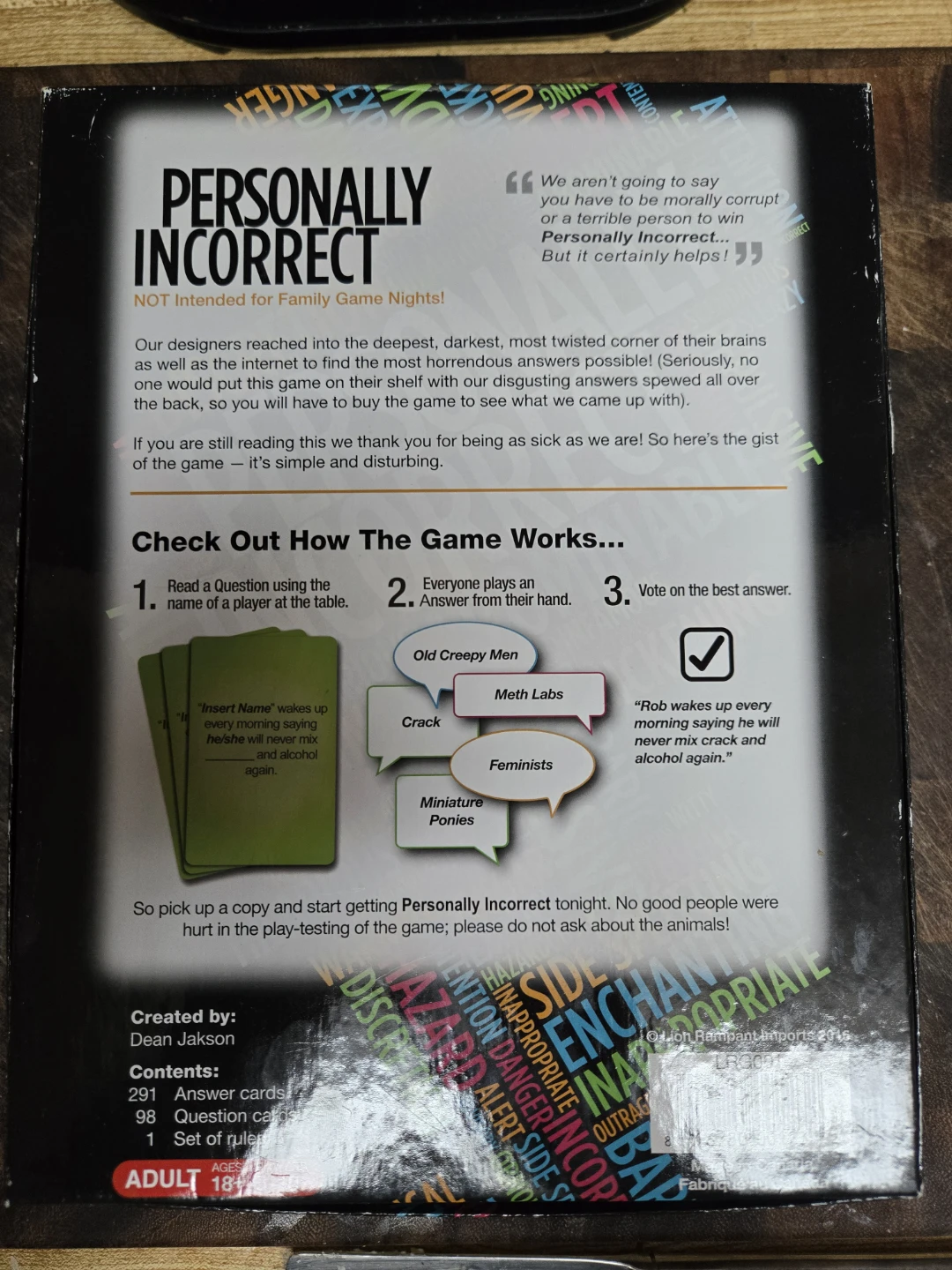 Personally Incorrect Adult Party Game - photo 2