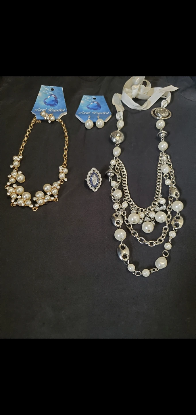 Fashion Jewelry Set with Necklaces, Earrings and Ring - photo 3