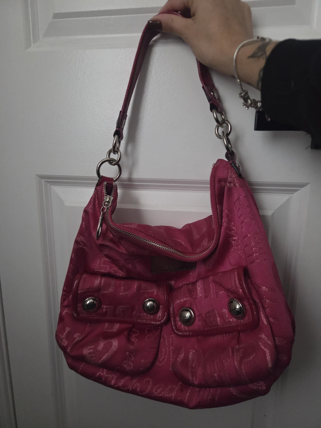 Coach Hot Pink Logo Hobo Bag - photo 2