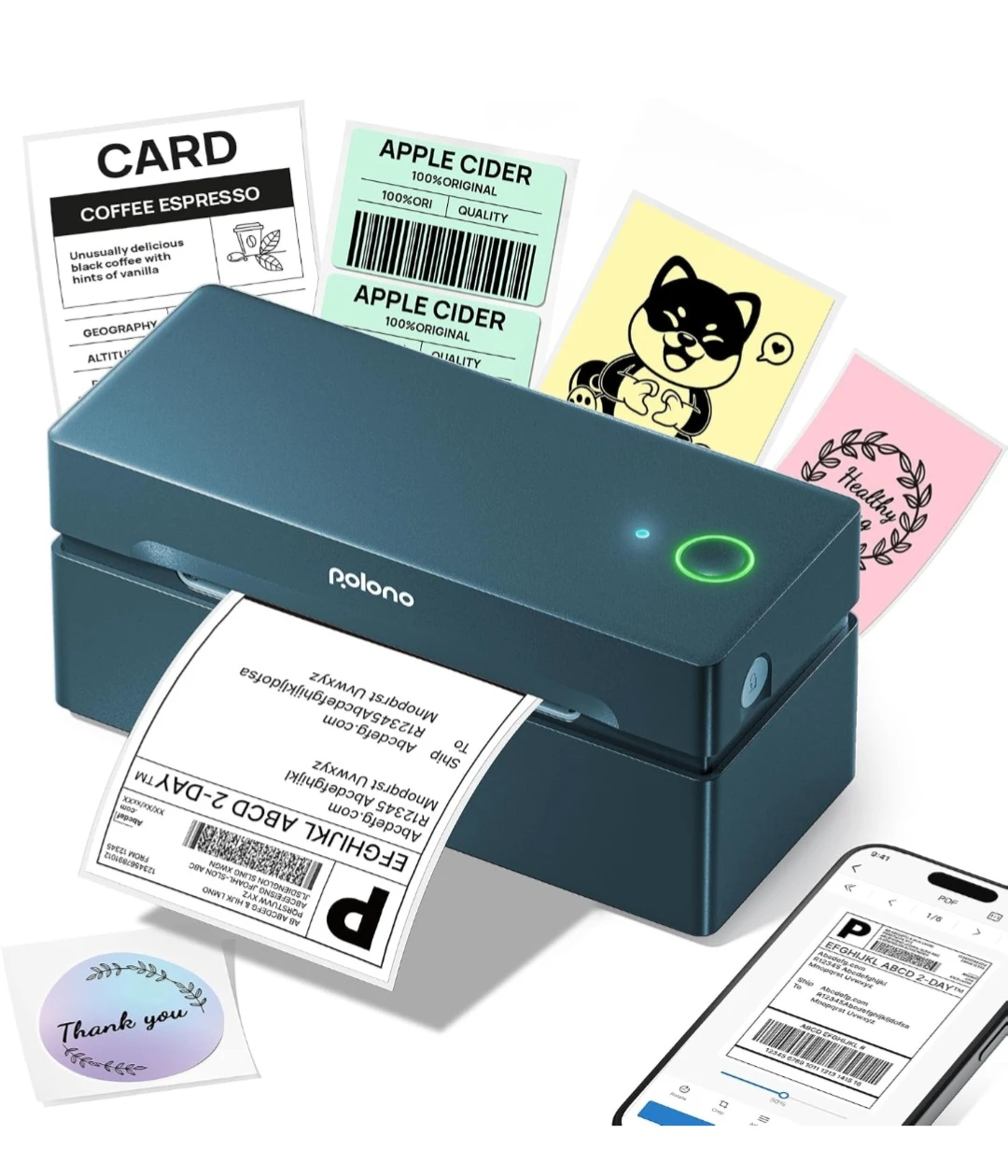 Polono PL80E Bluetooth Thermal Label Printer - photo 3