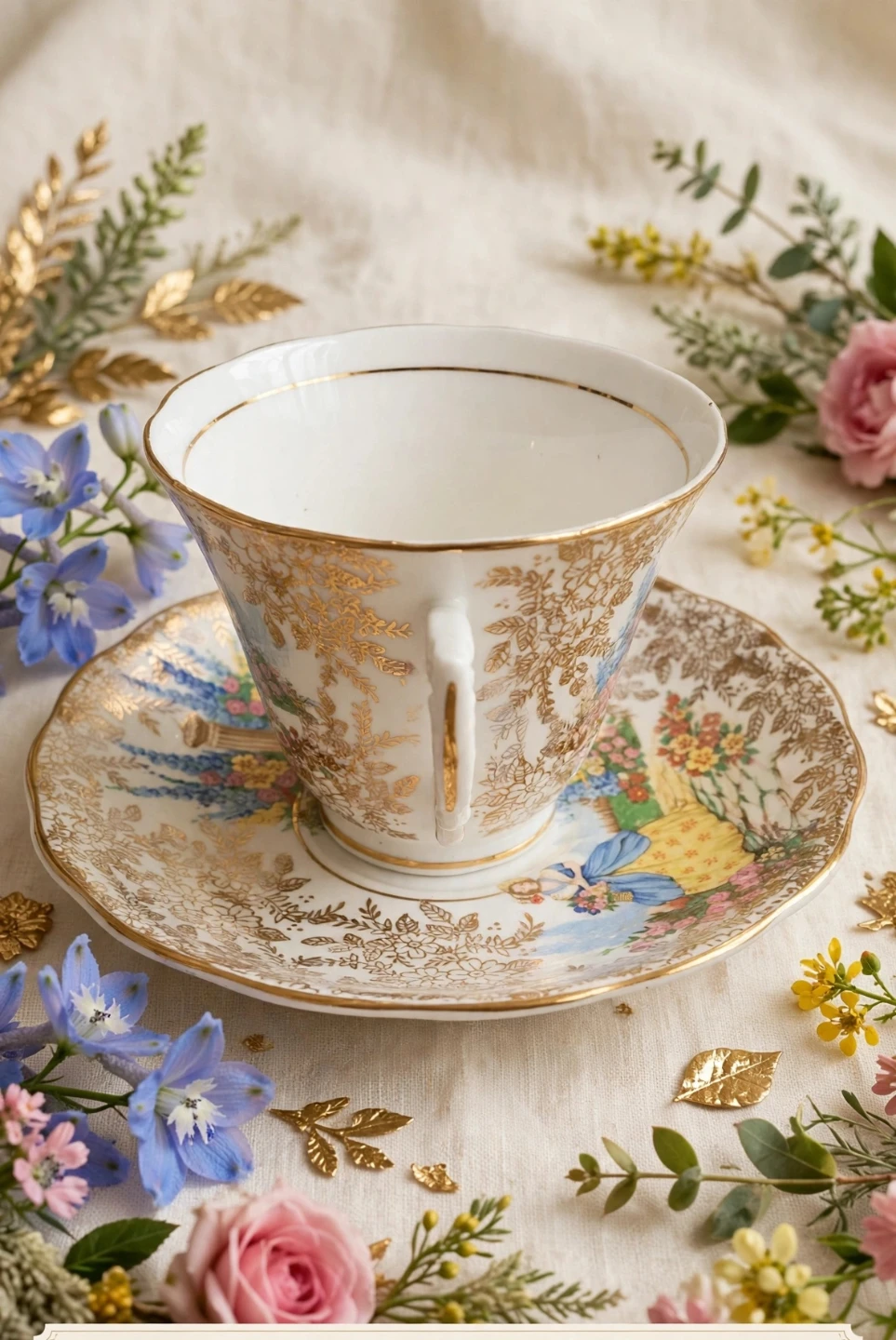 Vintage Fine Bone China Teacup and Saucer Set - photo 5